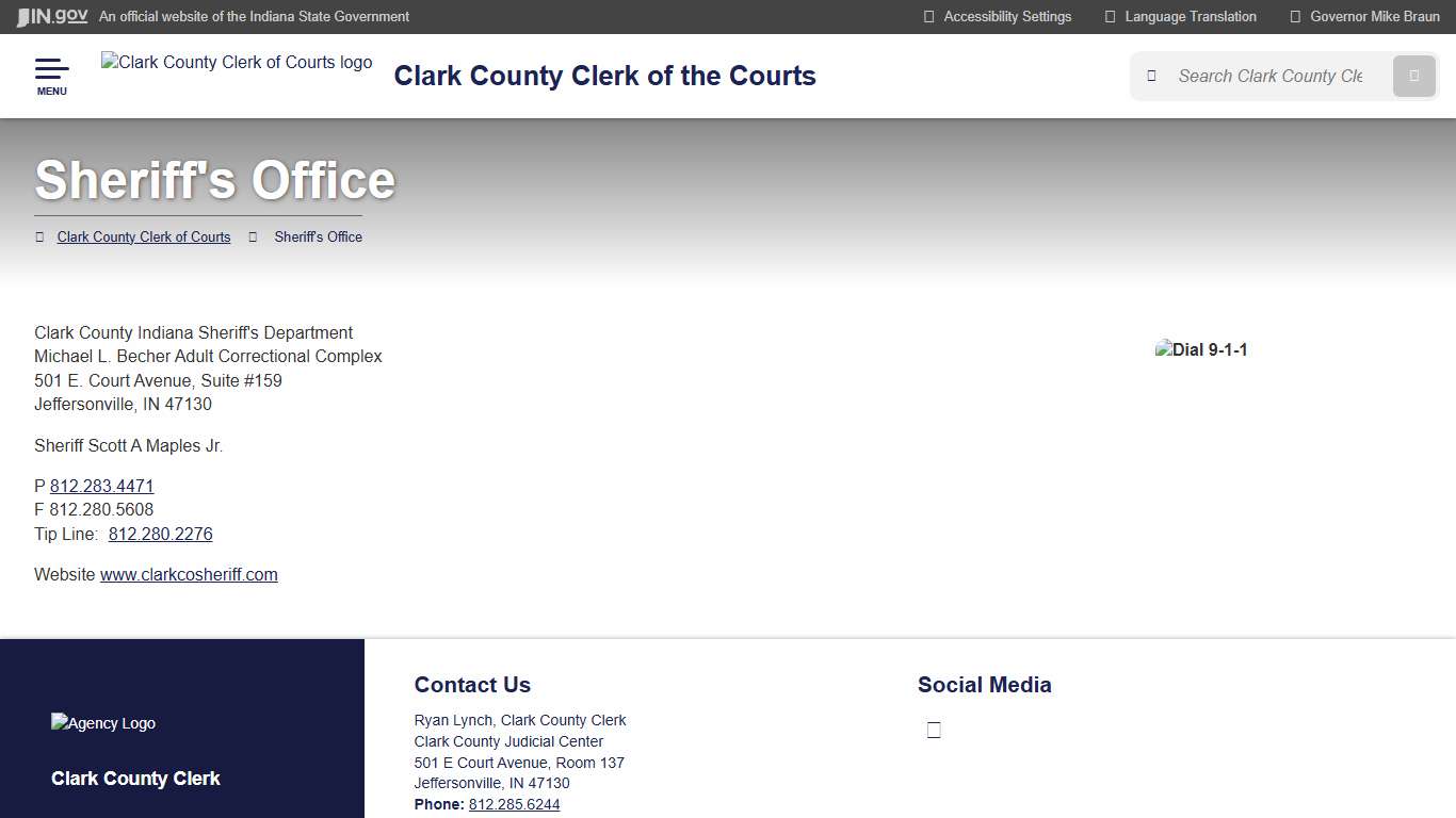 Clark County Clerk of Courts: Sheriff's Office